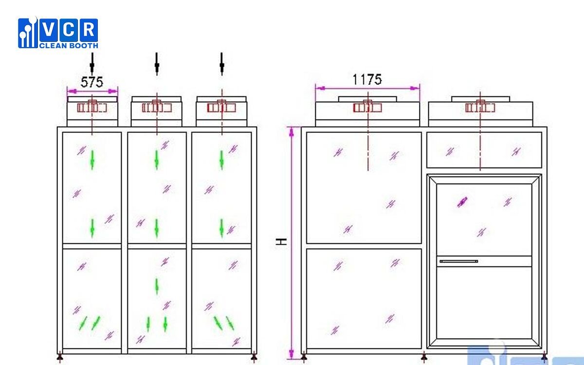 FFU lắp trên trần Clean Booth